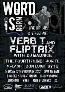 Fliptrix, Verb T & DJ Madnice live @ Word Is Born, High Wycombe