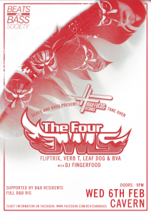 The Four Owls & DJ Fingerfood live @ Beats & Bass Society, Cavern, Exeter