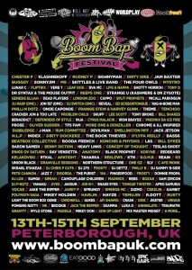 Fliptrix, Dirty Dike, Verb T, Jam Baxter, Edward Scissortongue, Leaf Dog, BVA, The Four Owls, DJ Madnice & DJ Sammy B-Side live @ Boom Bap Festival, Peterborough