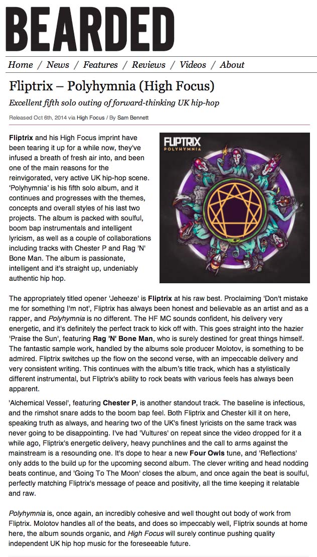 Fliptrix - Polyhymnia - Bearded Magazine Album Review - Official ...