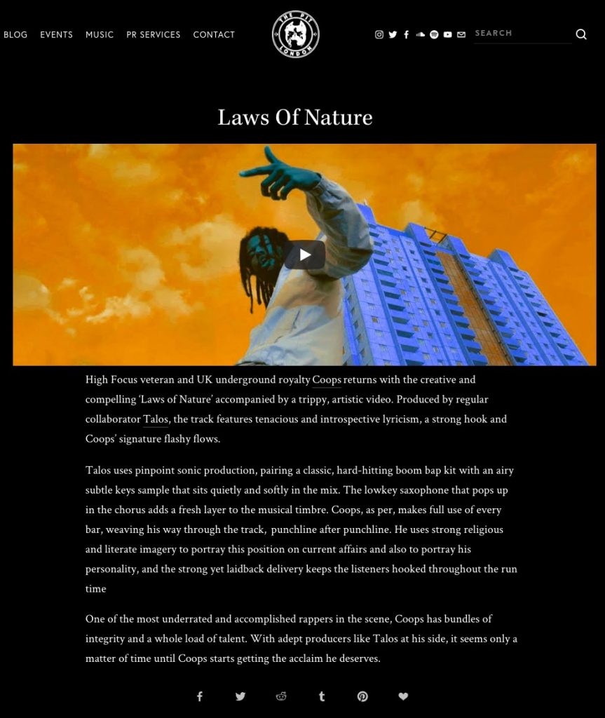 Coops 'Laws Of Nature' The Pit LDN Feature Official site of