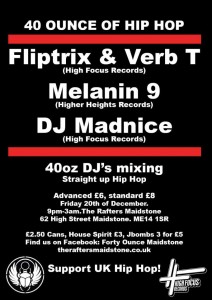 Fliptrix, Verb T & DJ Madnice live @ The Rafters, Maidstone