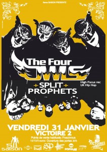 The Four Owls, Split Prophets & DJ Fingerfood LIVE @ Victoire 2, Montpellier, France