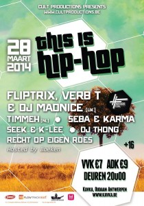 Fliptrix, Verb T & DJ Madnice! LIVE at Kavka, Oudaan Antwerp, Belgium! 28th March 2014!