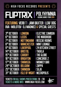 Fliptrix Album Launch with Verb T, Jam Baxter, Leaf Dog, BVA, Molotov & DJ Madnice Live