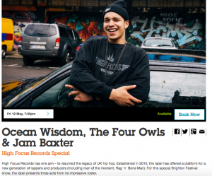 Ocean Wisdom, The Four Owls, Jam Baxter & Molotov Live @ Brighton Festival, Brighton Dome